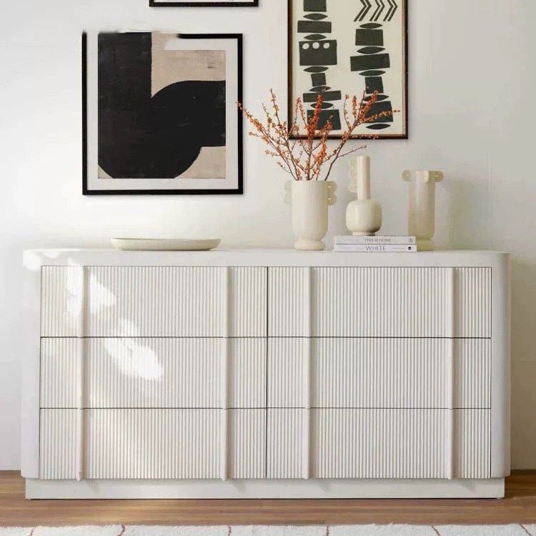 Faye Modern Fluted Solid Wood Chest Of Drawers - Exclusivia