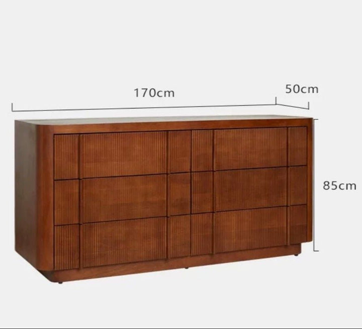 Faye Modern Fluted Solid Wood Chest Of Drawers - Exclusivia