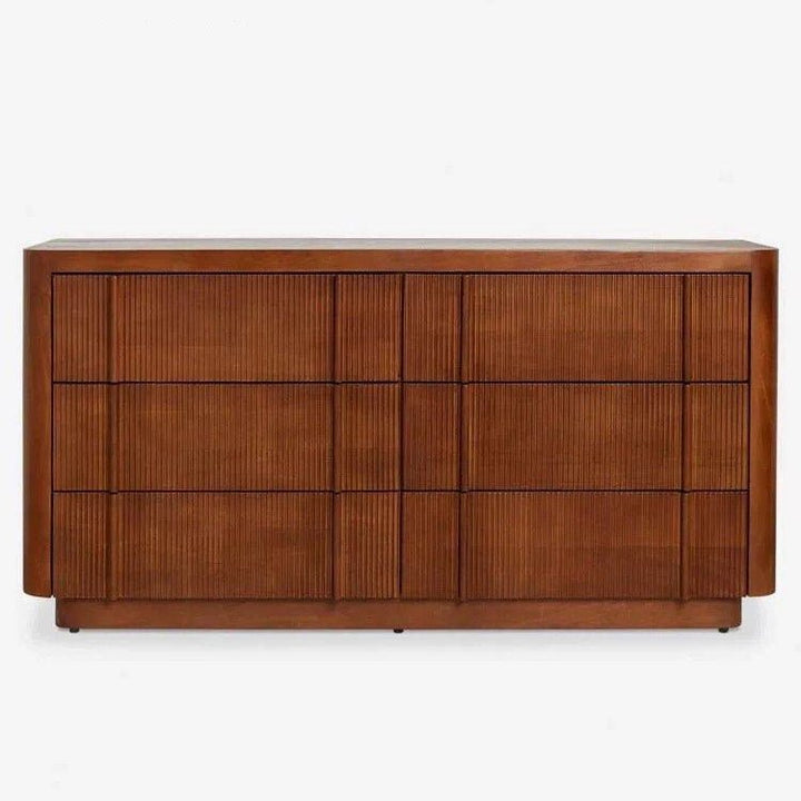 Faye Modern Fluted Solid Wood Chest Of Drawers - Exclusivia