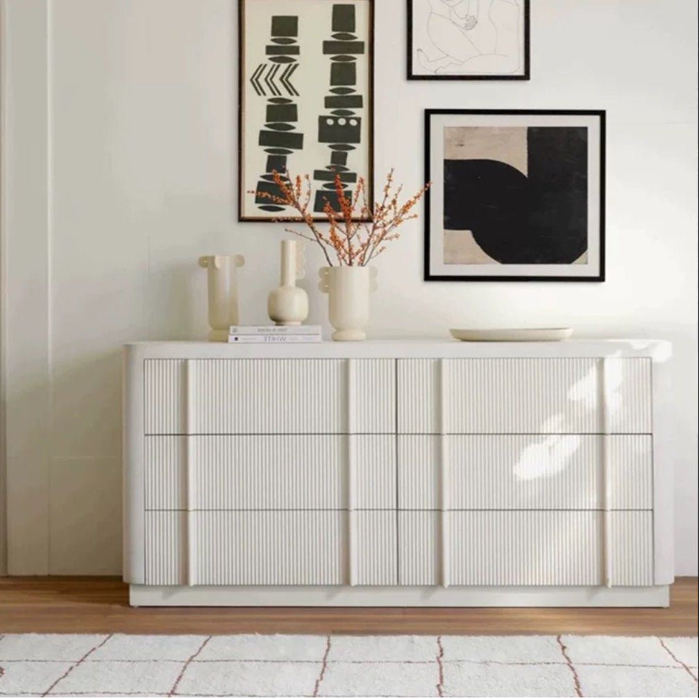 Faye Modern Fluted Solid Wood Chest Of Drawers - Exclusivia