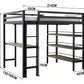 FEXLOX Industrial Study Table Bunk Bed, Study bunk bed, loft bed - Exclusivia