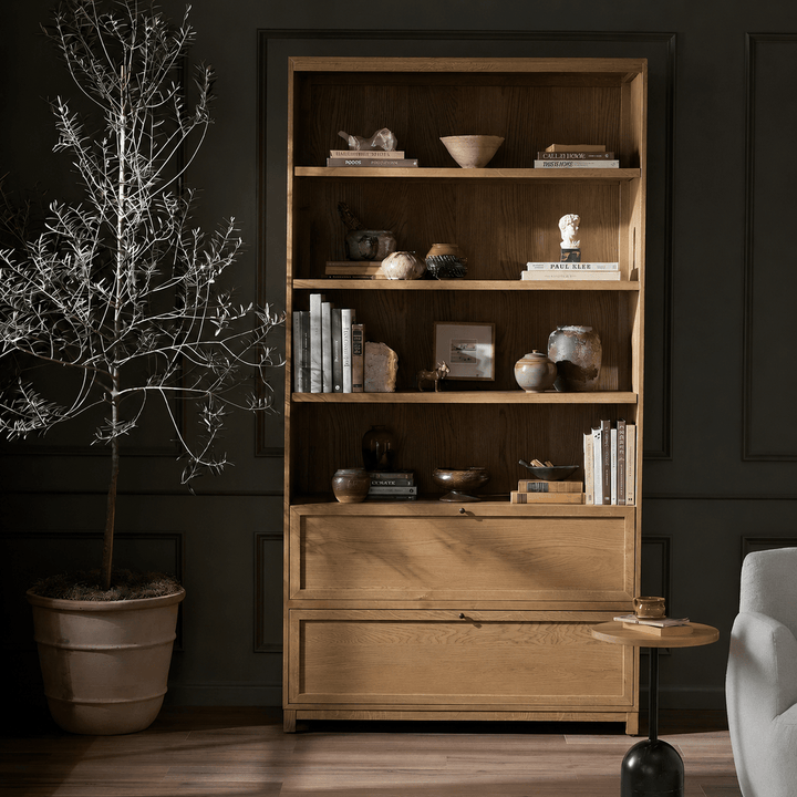 FLINT Modern Solid Wood Bookshelf - Exclusivia