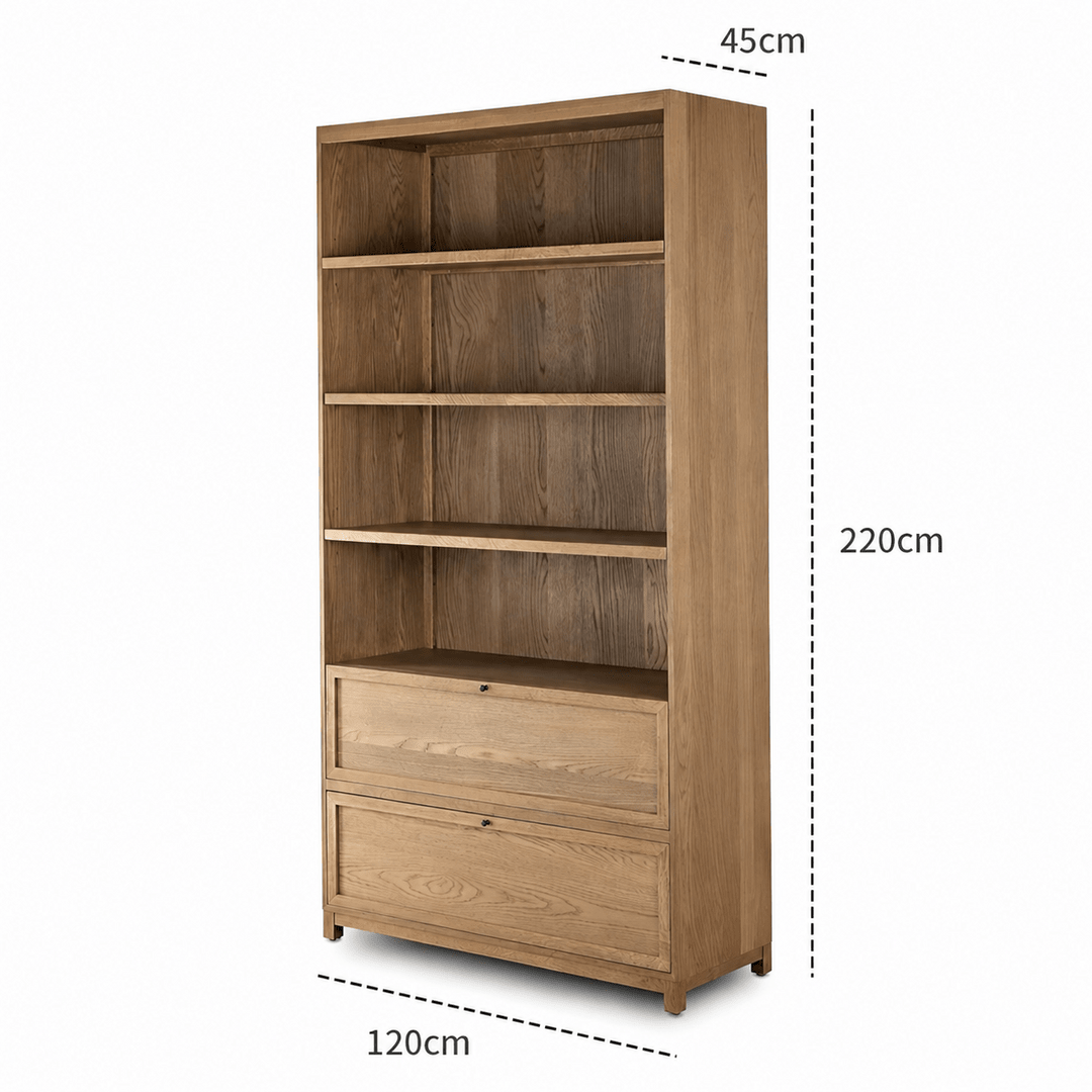 FLINT Modern Solid Wood Bookshelf - Exclusivia
