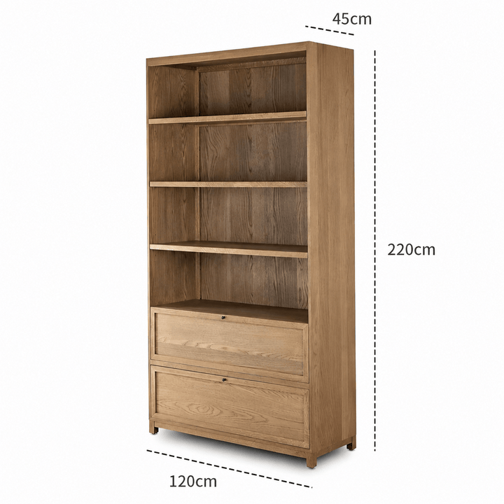 FLINT Modern Solid Wood Bookshelf - Exclusivia