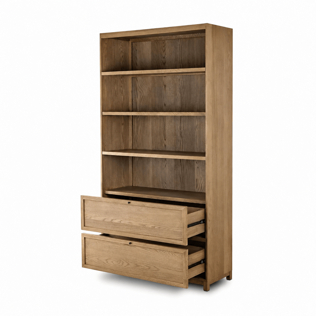 FLINT Modern Solid Wood Bookshelf - Exclusivia