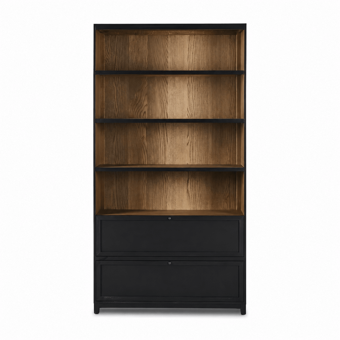 FLINT Modern Solid Wood Bookshelf - Exclusivia