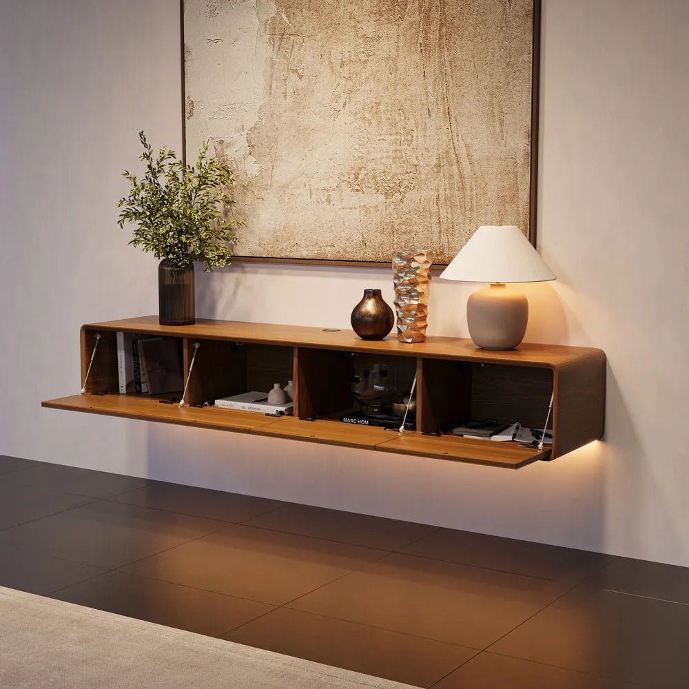 Float 180 cm Mid - Century Floating TV Console - Exclusivia