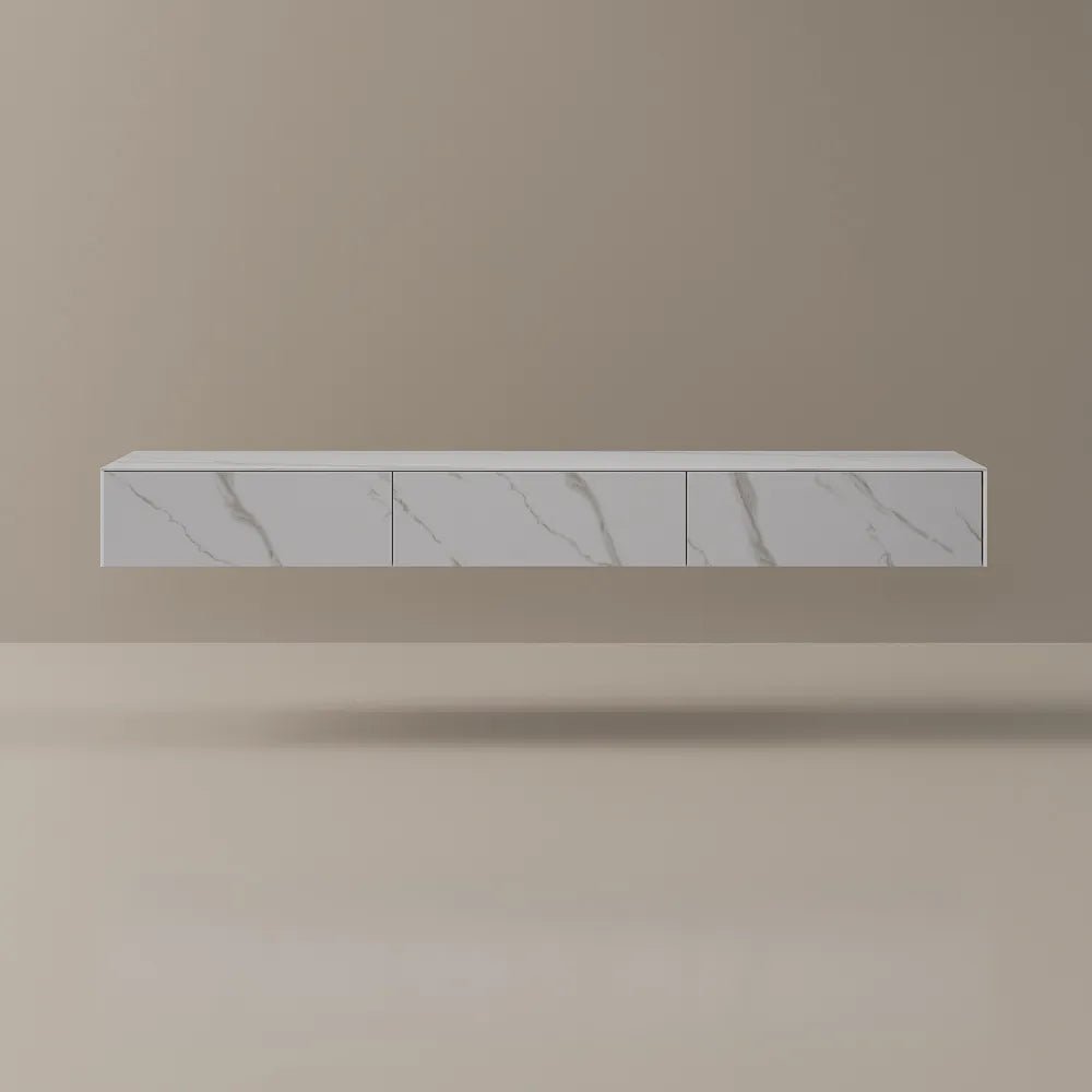 Float 280 cm Modern Sintered Stone Floating TV Console - Exclusivia
