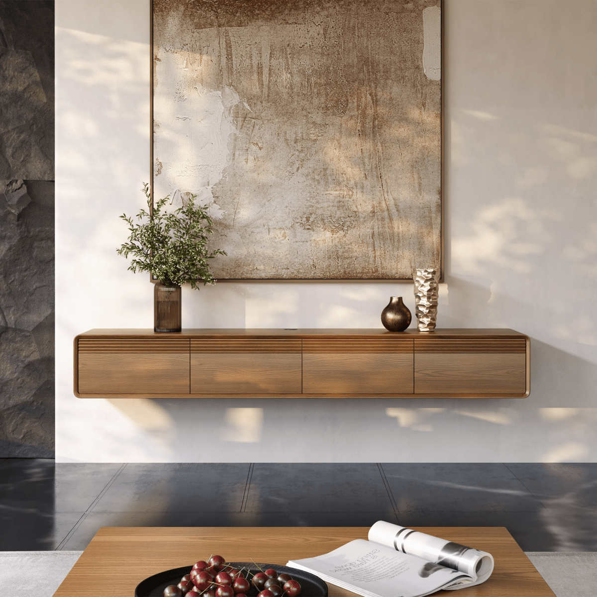 Float Mid - Century Floating TV Console - Exclusivia