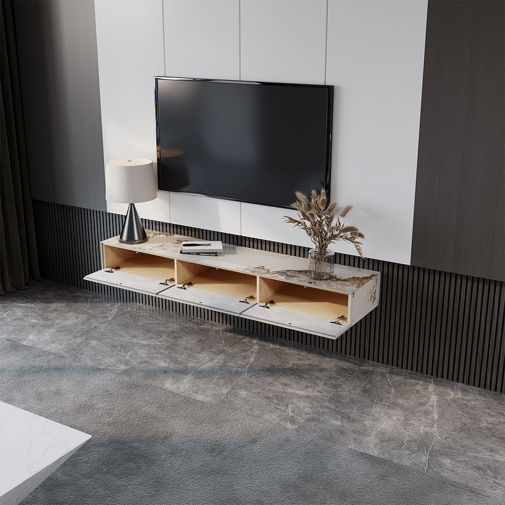 Float Modern Sintered Stone Floating TV Console - Exclusivia