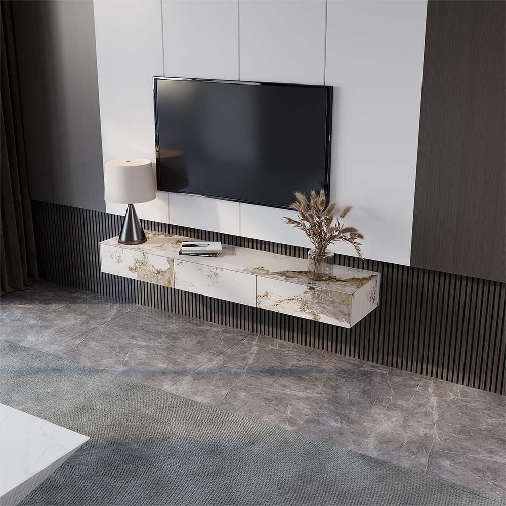 Float Modern Sintered Stone Floating TV Console - Exclusivia
