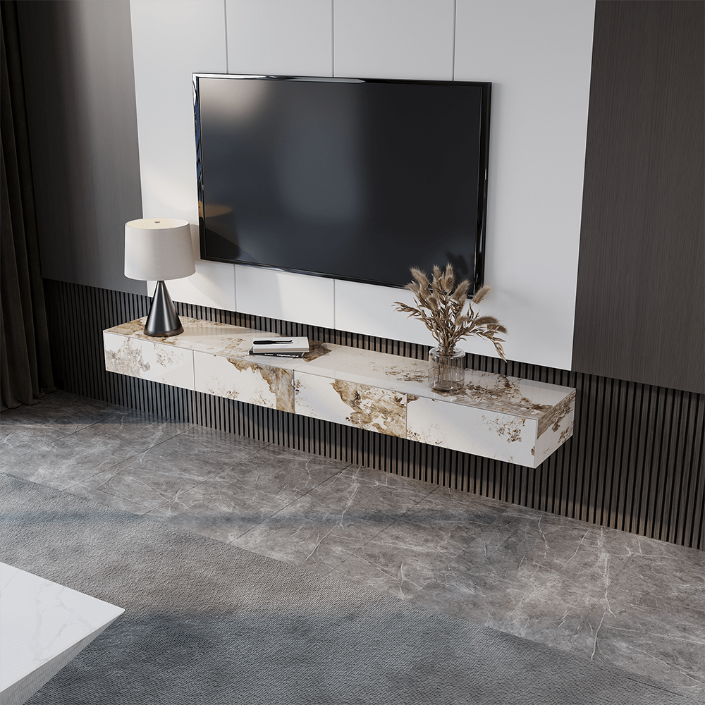 Float Modern Sintered Stone Floating TV Console - Exclusivia