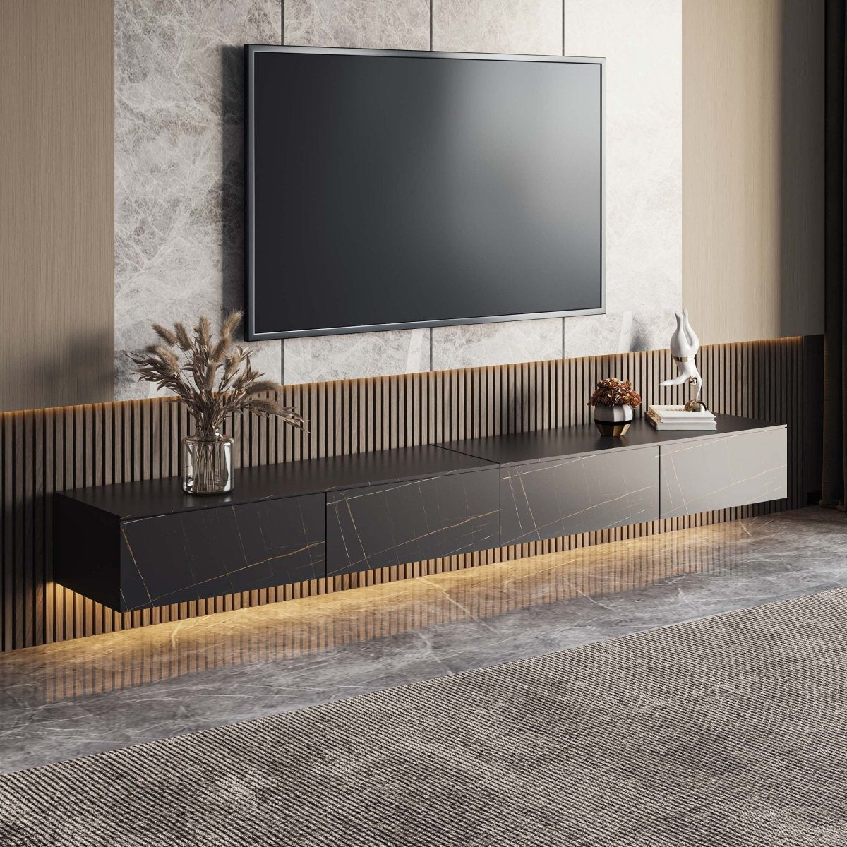 Float Modern Sintered Stone Floating TV Console - Exclusivia