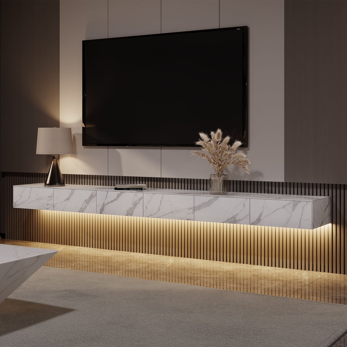 Float Modern Sintered Stone Floating TV Console - Exclusivia