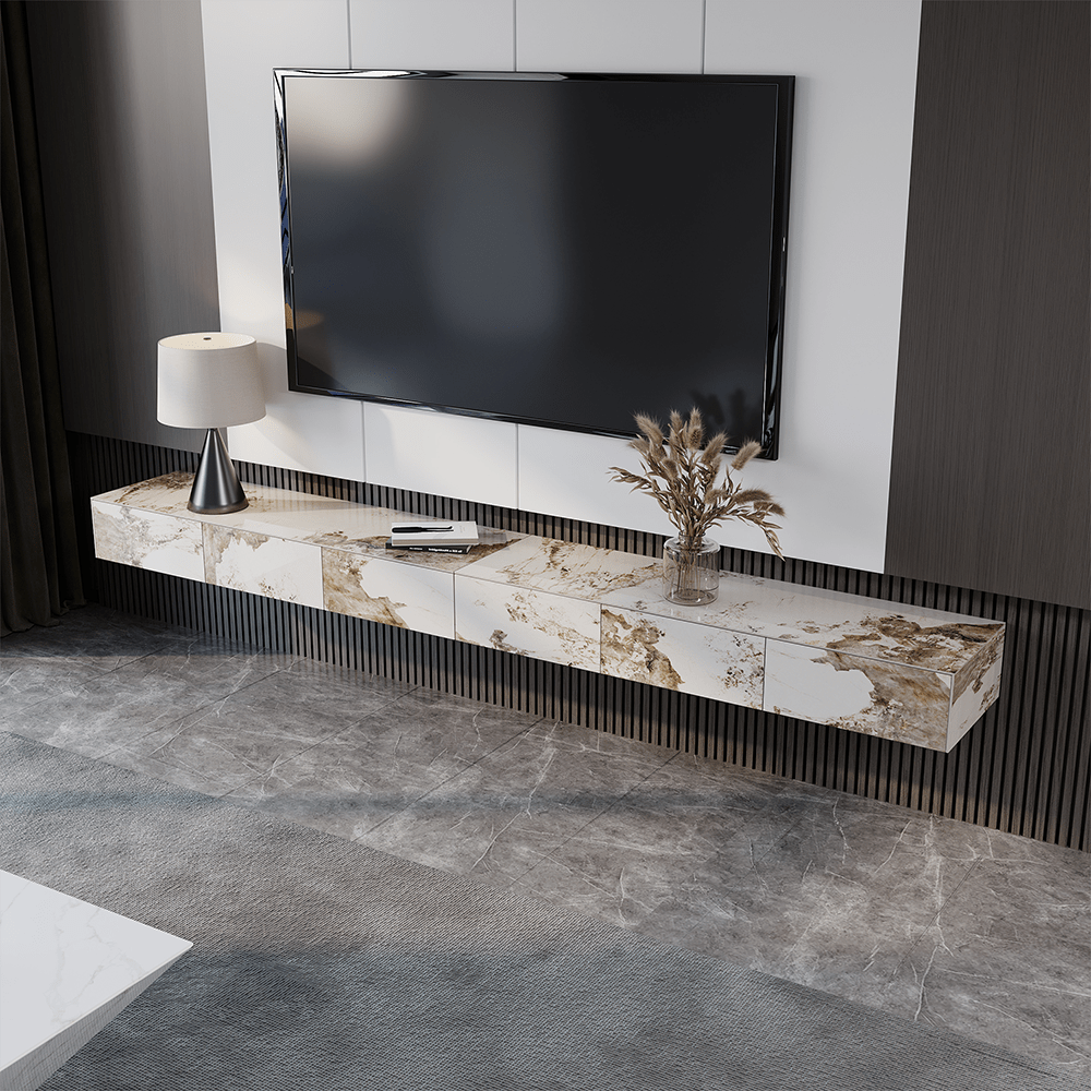 Float Modern Sintered Stone Floating TV Console - Exclusivia