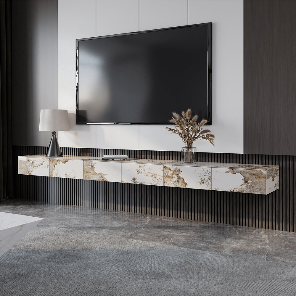Float Modern Sintered Stone Floating TV Console - Exclusivia