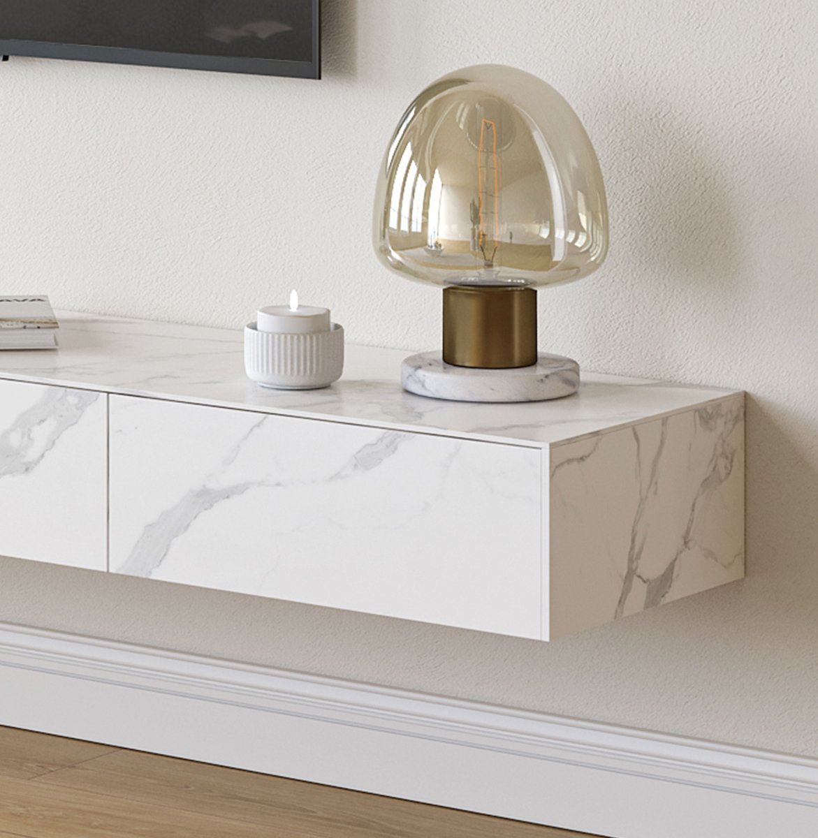 Float Modern Sintered Stone Floating TV Console - Exclusivia