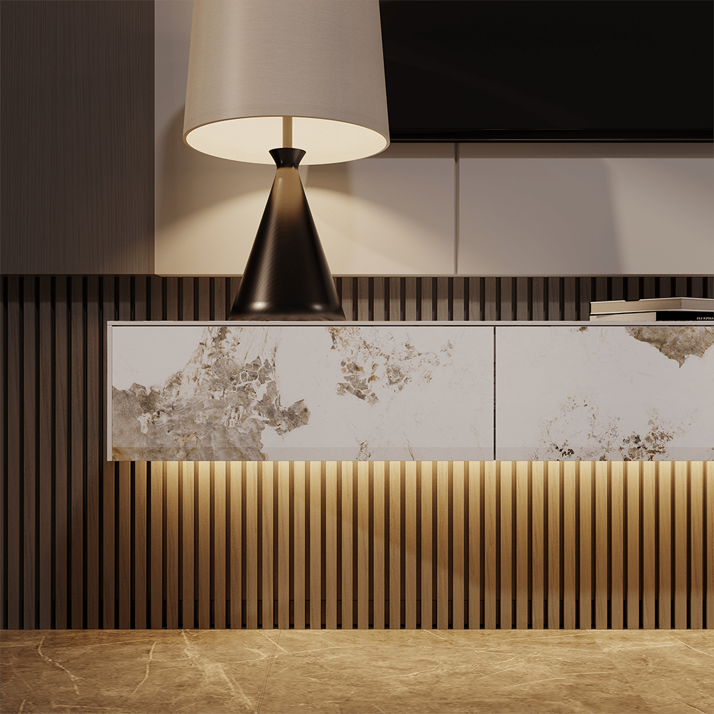 Float Modern Sintered Stone Floating TV Console - Exclusivia