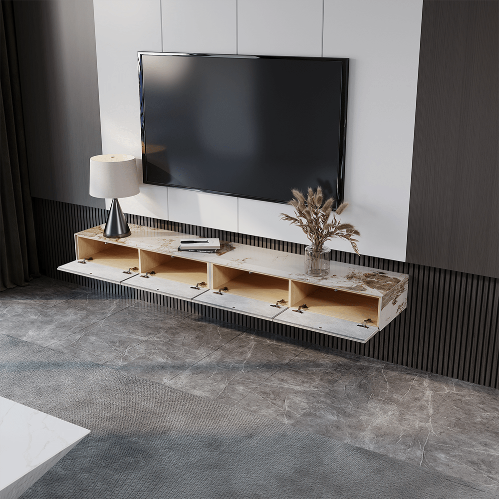 Float Modern Sintered Stone Floating TV Console - Exclusivia