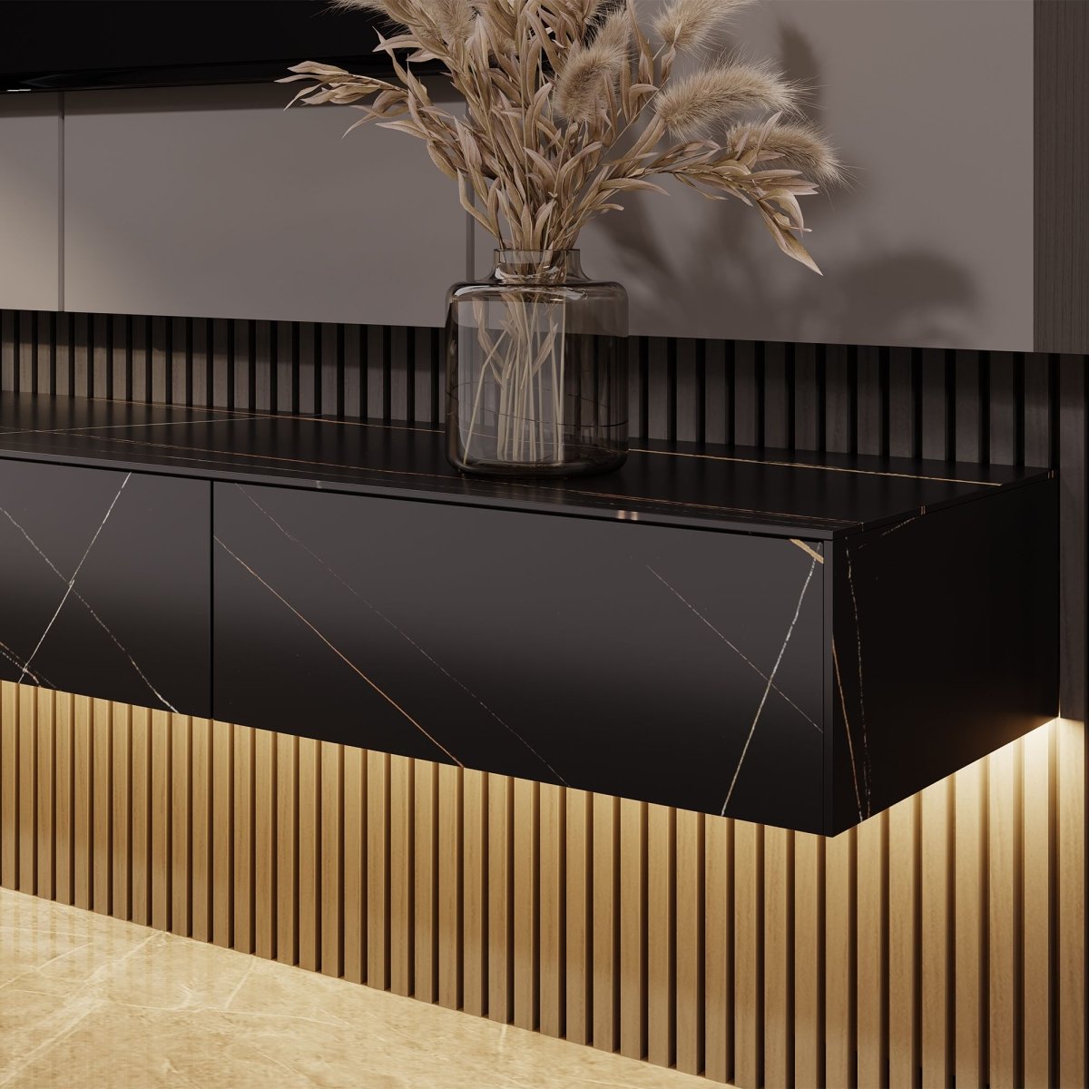 Float Modern Sintered Stone Floating TV Console - Exclusivia