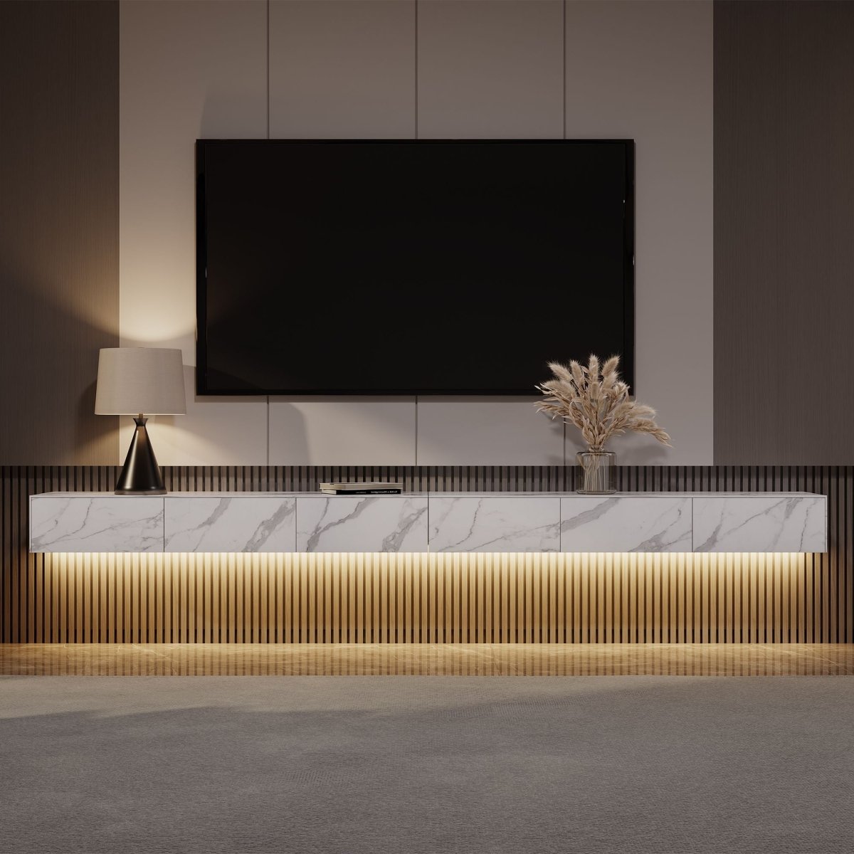 Float Modern Sintered Stone Floating TV Console - Exclusivia