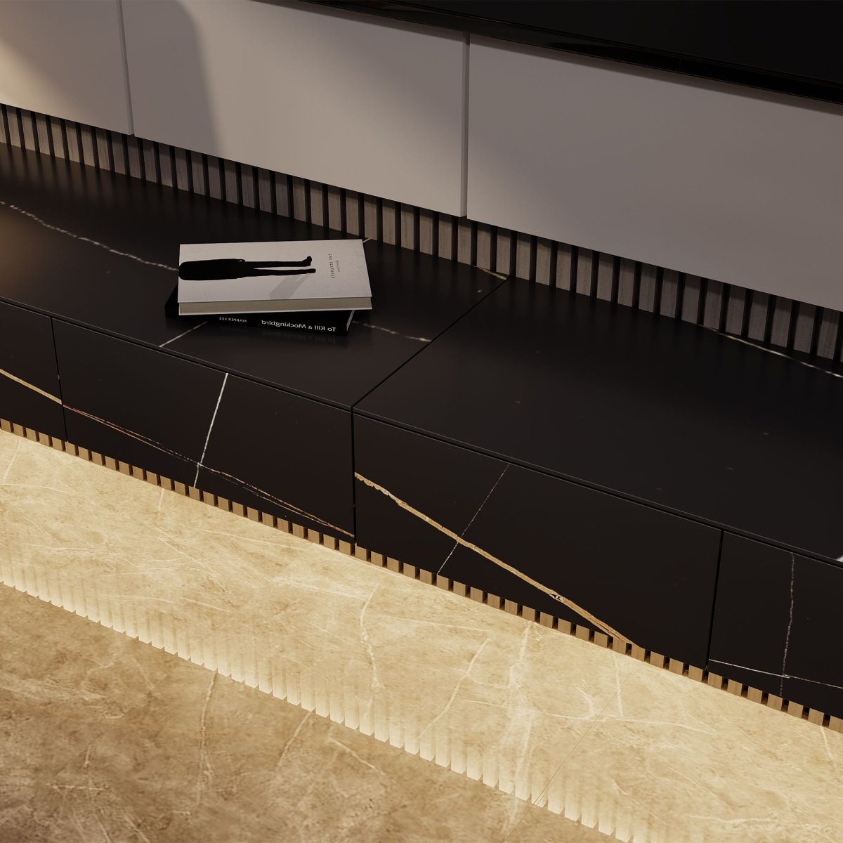 Float Modern Sintered Stone Floating TV Console - Exclusivia