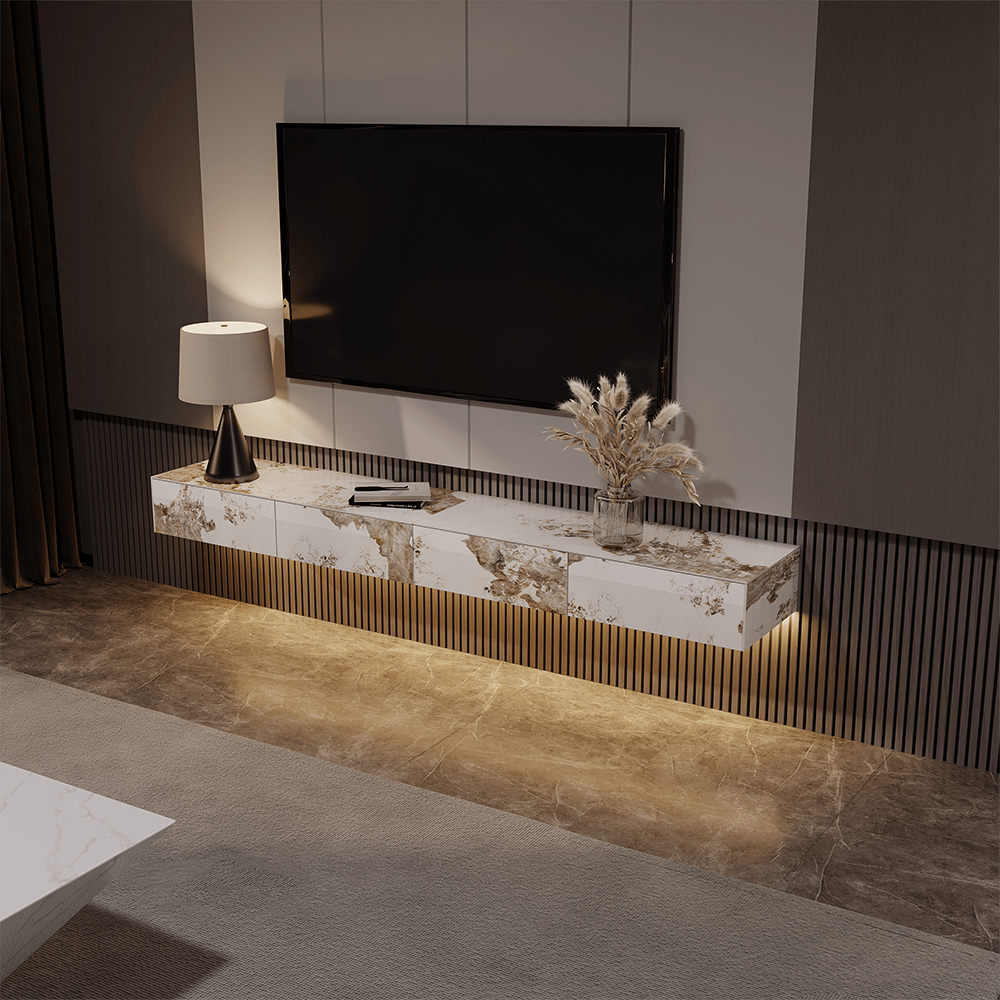 Float Modern Sintered Stone Floating TV Console - Exclusivia