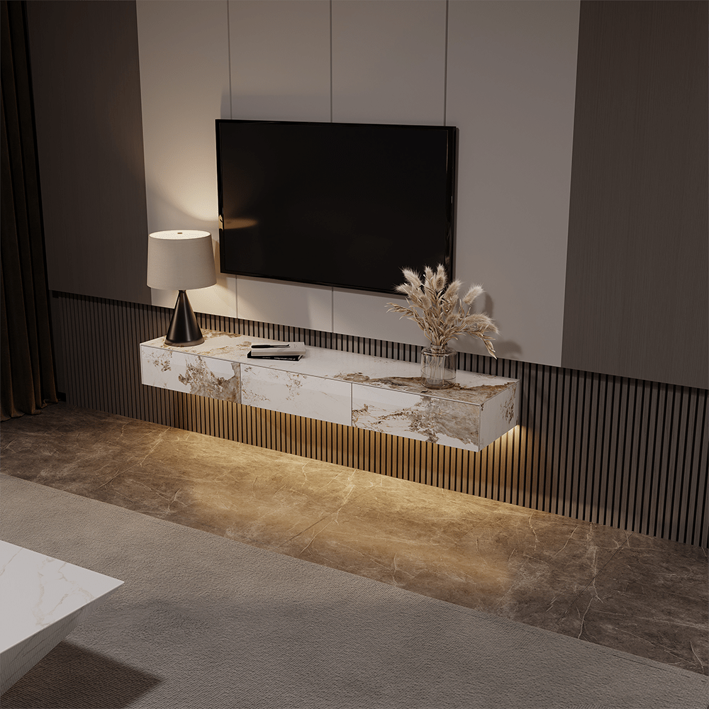 Float Modern Sintered Stone Floating TV Console - Exclusivia