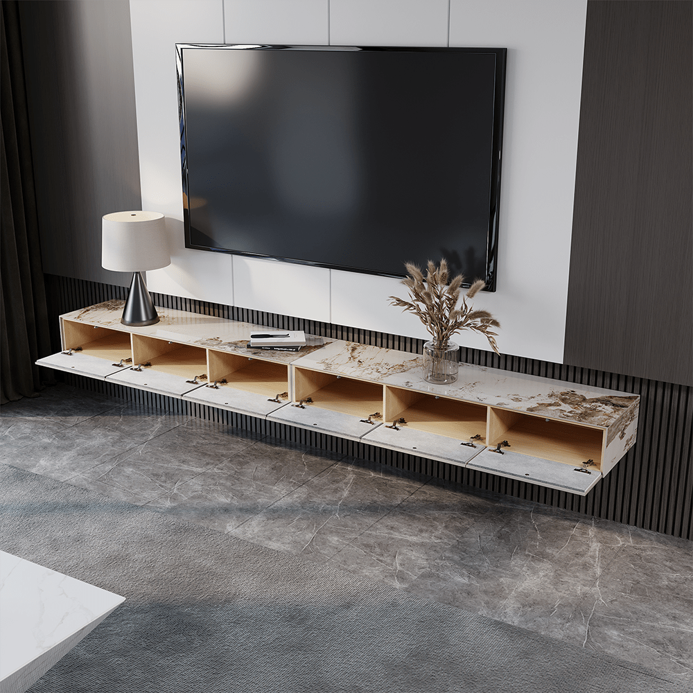 Float Modern Sintered Stone Floating TV Console - Exclusivia