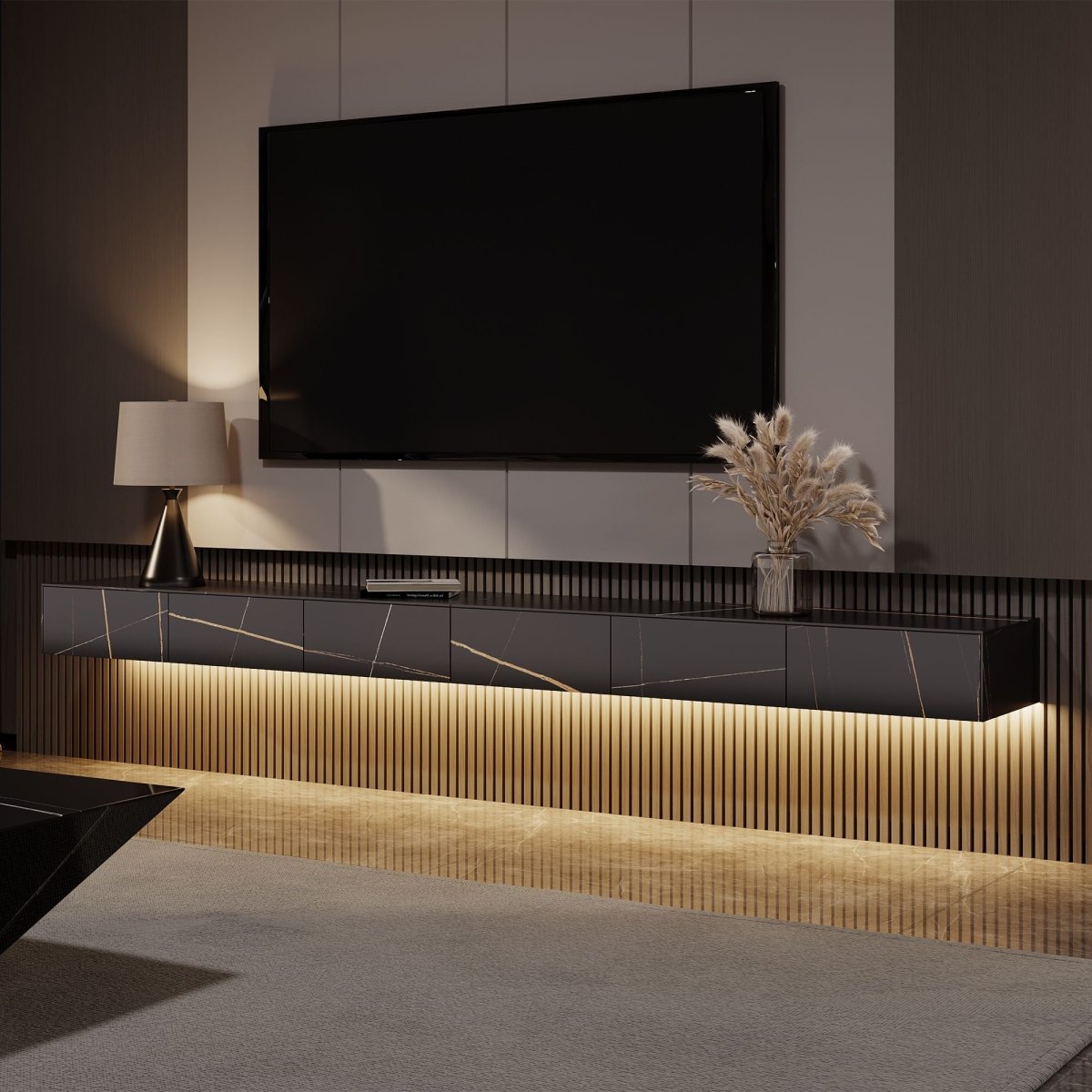 Float Modern Sintered Stone Floating TV Console - Exclusivia