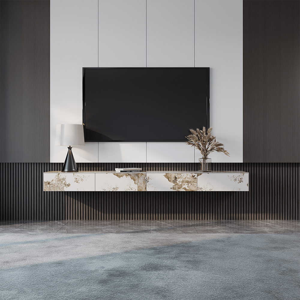Float Modern Sintered Stone Floating TV Console - Exclusivia