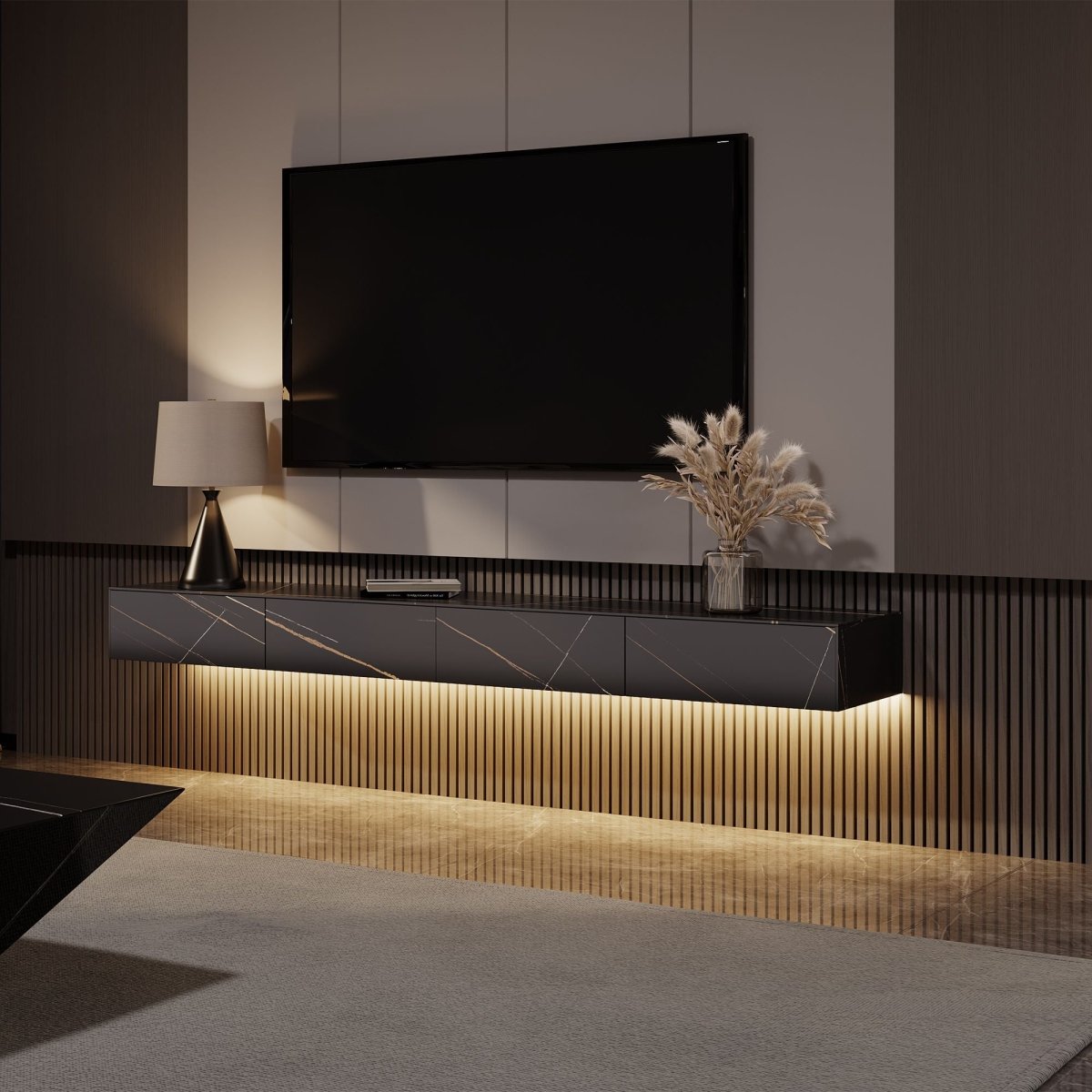 Float Modern Sintered Stone Floating TV Console - Exclusivia