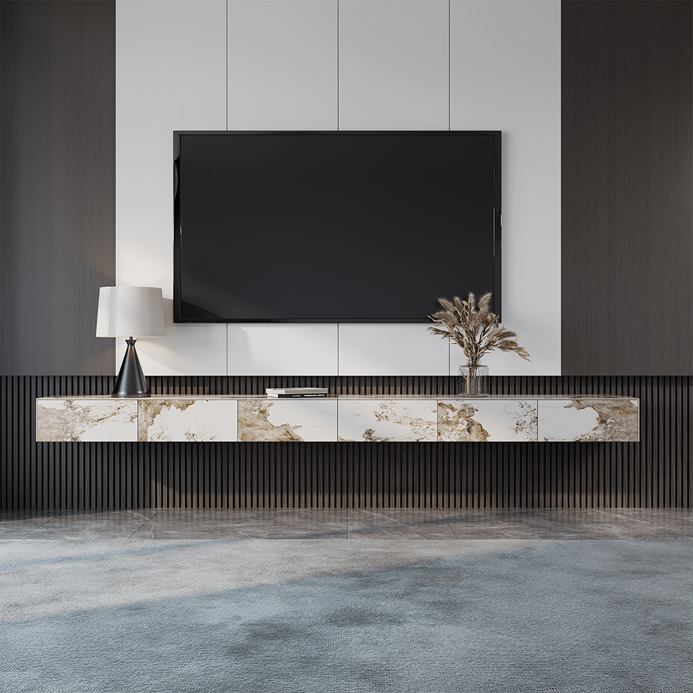 Float Modern Sintered Stone Floating TV Console - Exclusivia