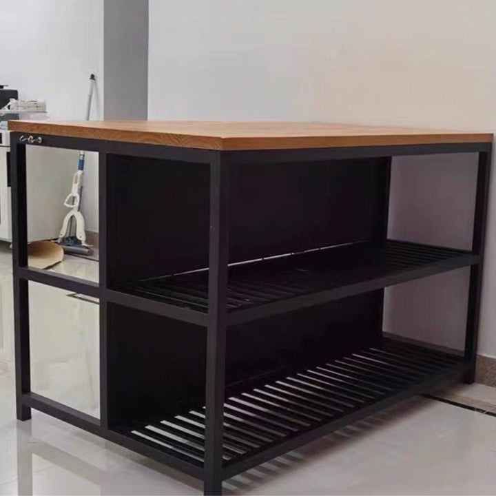 FORGE Industrial Solid Wood Kitchen Island - Exclusivia