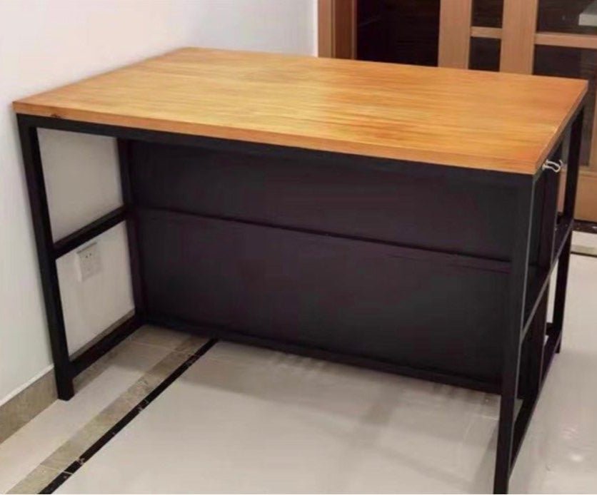 FORGE Industrial Solid Wood Kitchen Island - Exclusivia