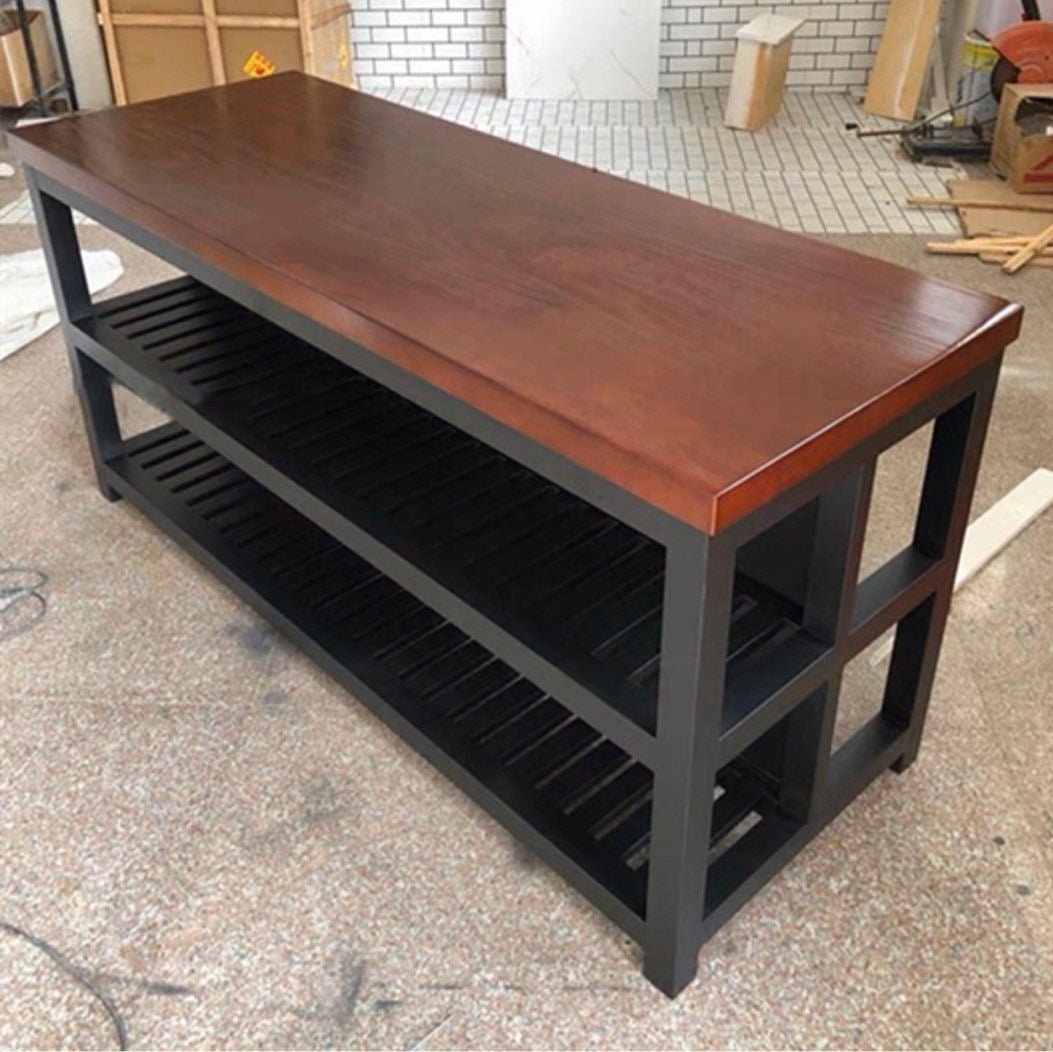 FORGE Industrial Solid Wood Kitchen Island - Exclusivia