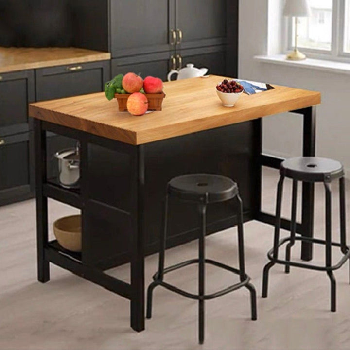 FORGE Industrial Solid Wood Kitchen Island - Exclusivia