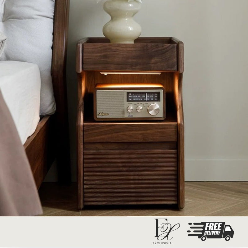 GAVIN Solid Wood Bedside Table - Exclusivia