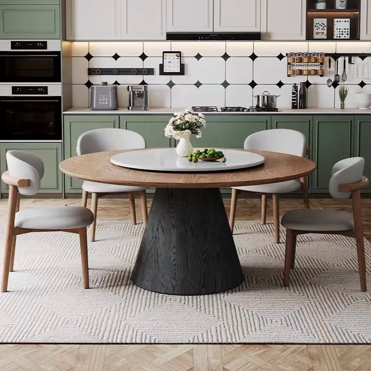 ORLAN Modern Round Solid Wood Dining Table