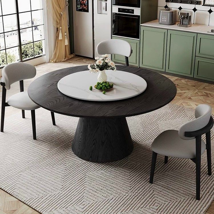 ORLAN Modern Round Solid Wood Dining Table