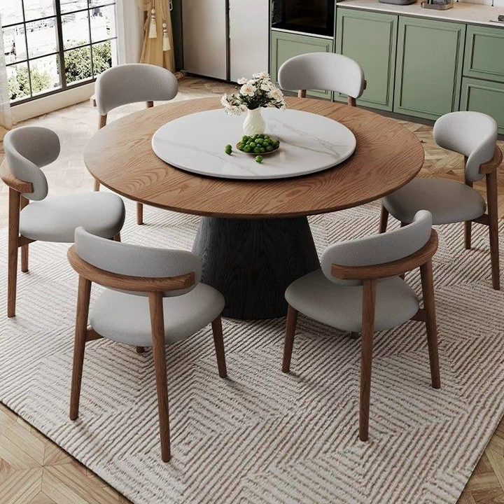 ORLAN Modern Round Solid Wood Dining Table