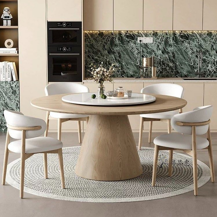 ORLAN Modern Round Solid Wood Dining Table
