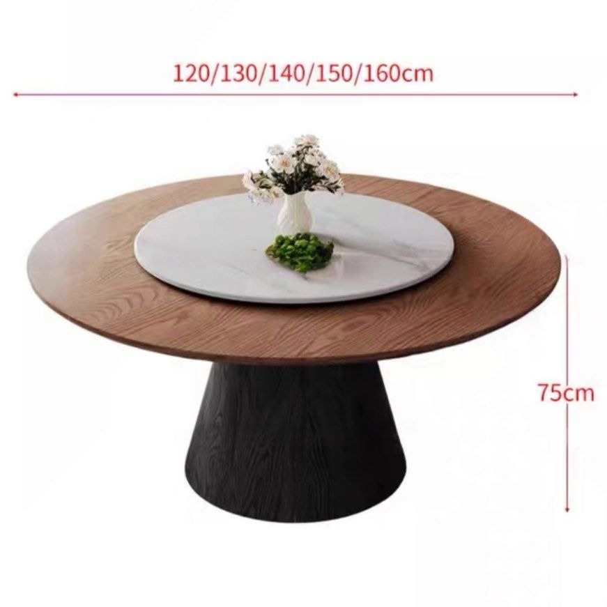 ORLAN Modern Round Solid Wood Dining Table