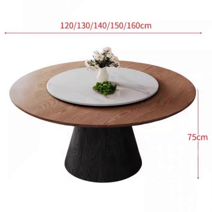 ORLAN Modern Round Solid Wood Dining Table