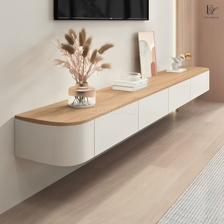 GILLHAM Modern Japandi Floating TV Console - Exclusivia