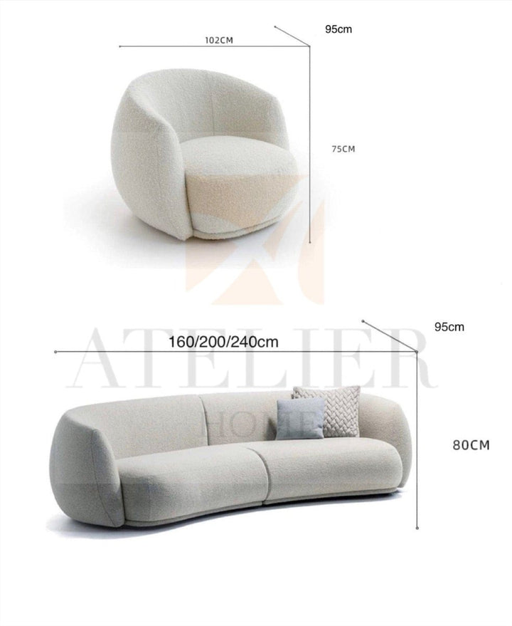 Gisla Performance Boucle Curve Sofa - Exclusivia