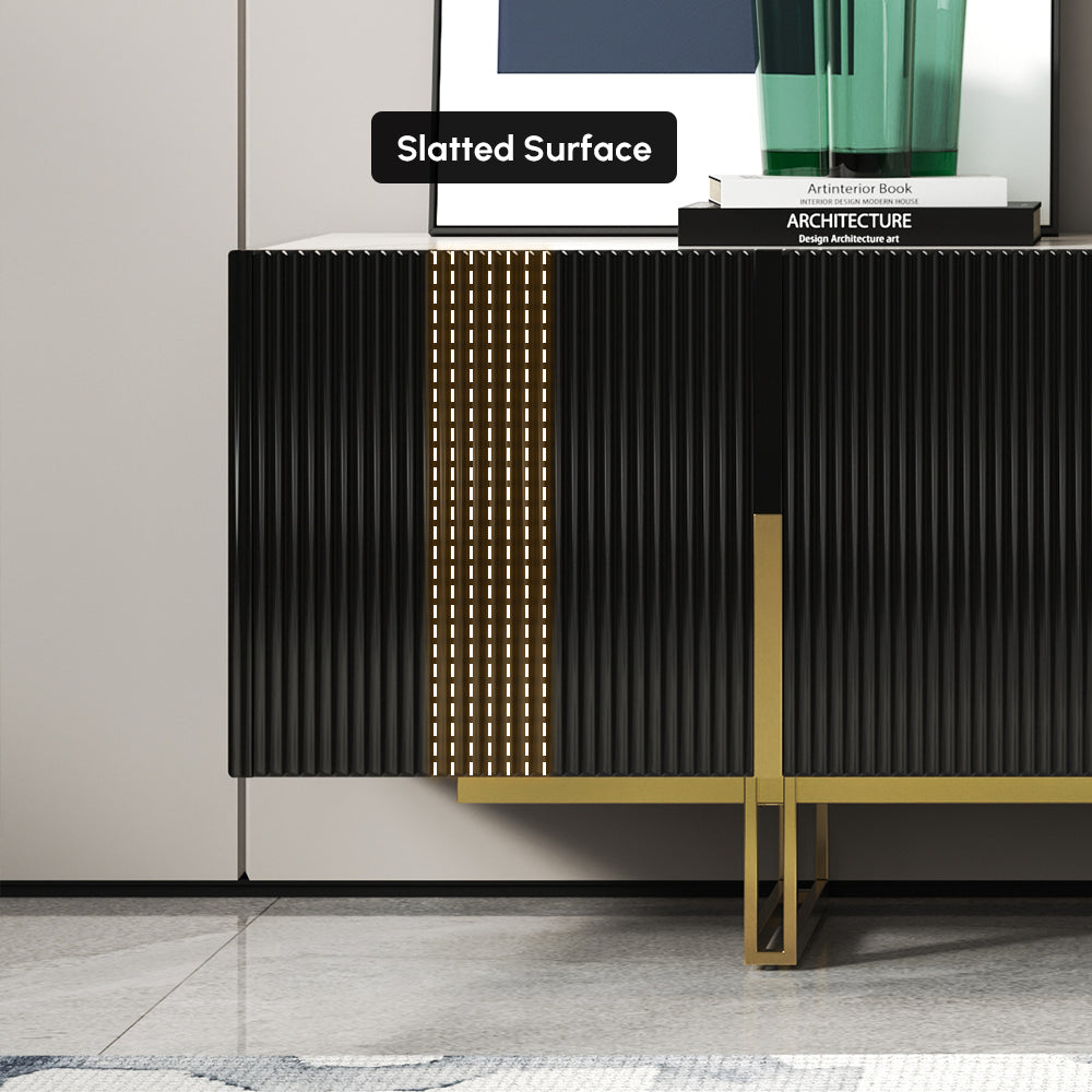Auro Sintered Stone Fluted TV Console