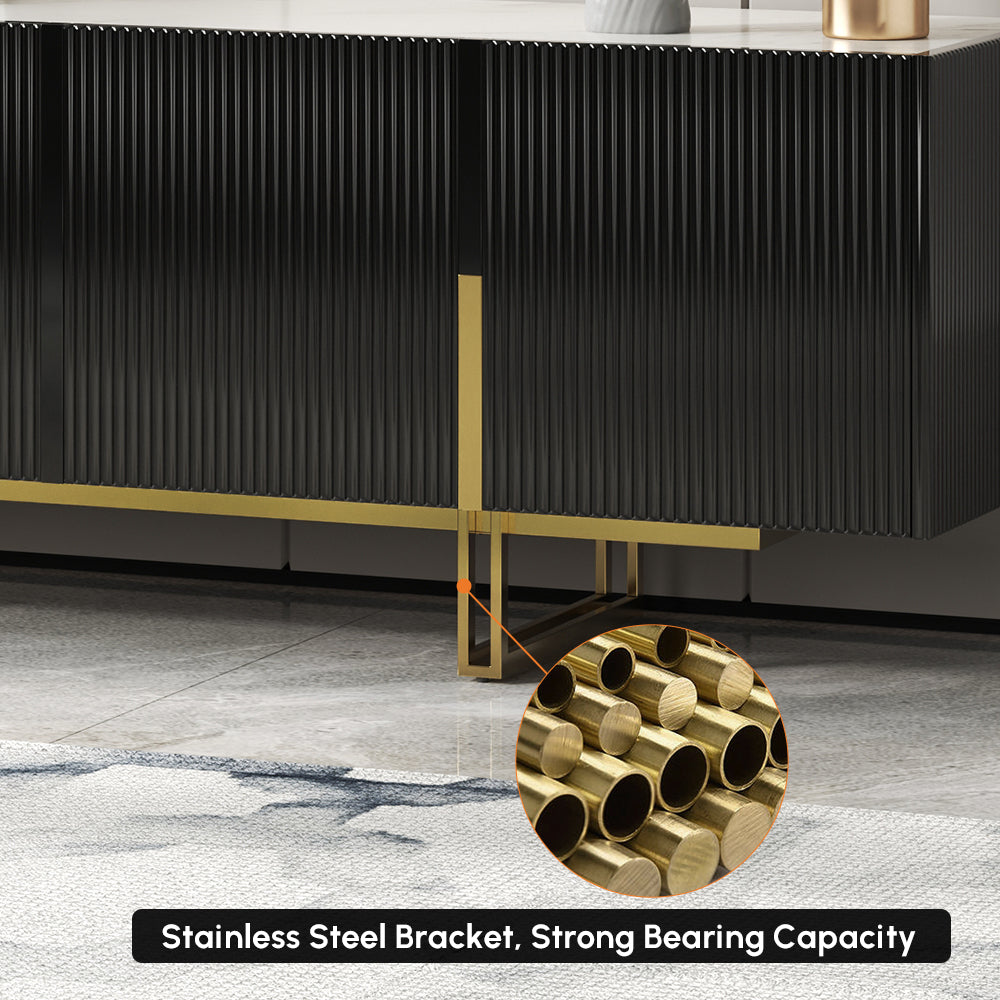 Auro Sintered Stone Fluted TV Console