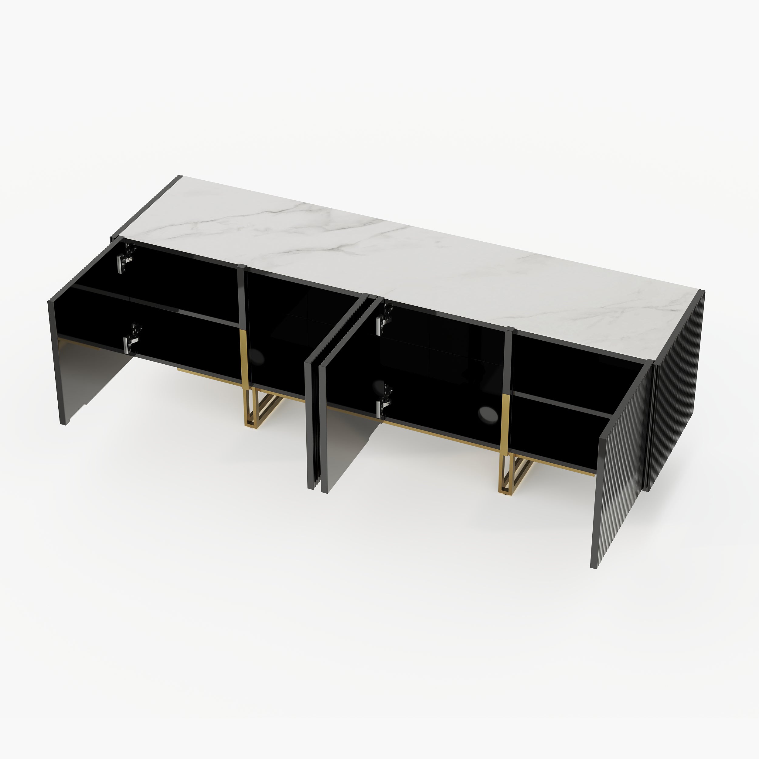 Auro Sintered Stone Fluted TV Console