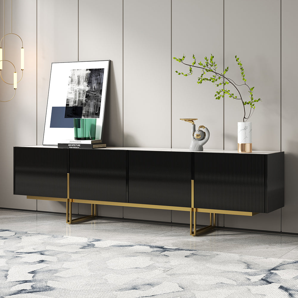 Auro Sintered Stone Fluted TV Console
